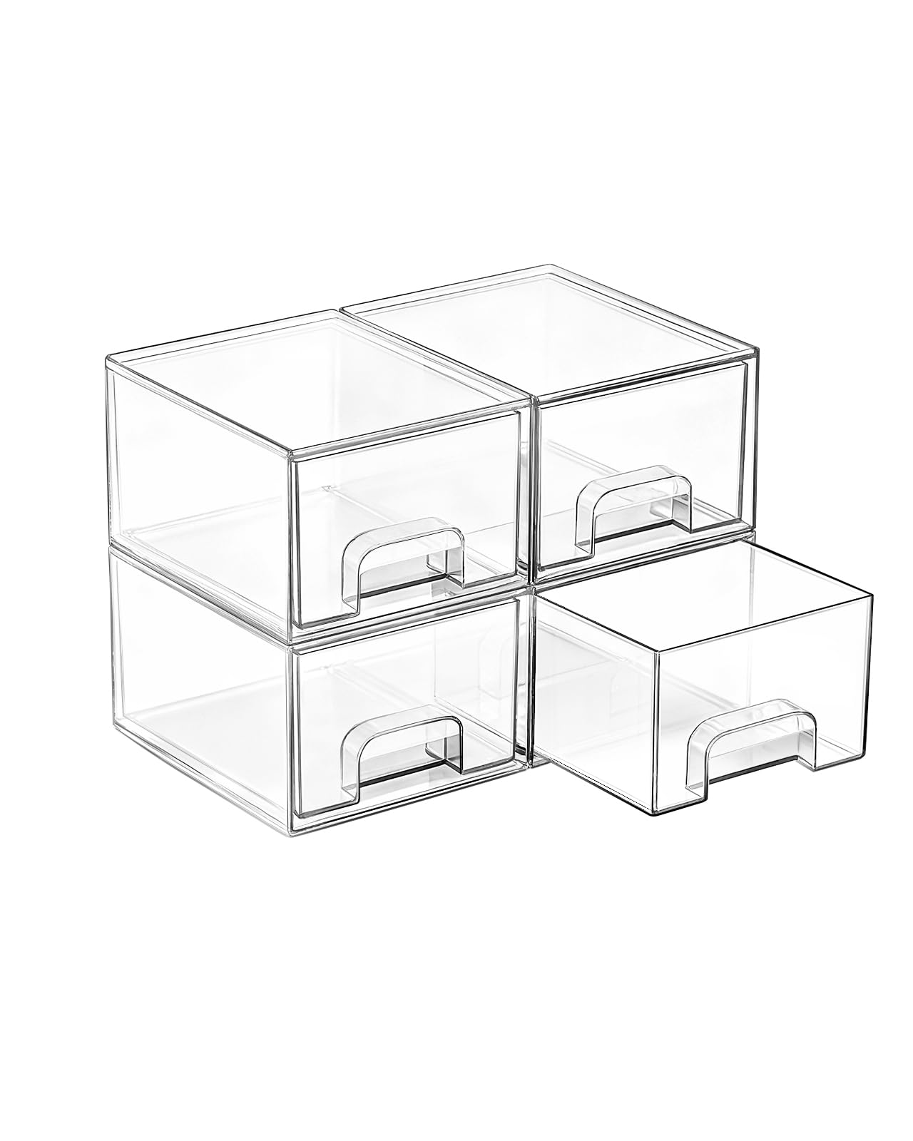 Vtopmart clear stackable drawers front view showing organized small items benefit