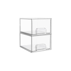 Vtopmart front view of two clear drawers showing compact storage and visibility