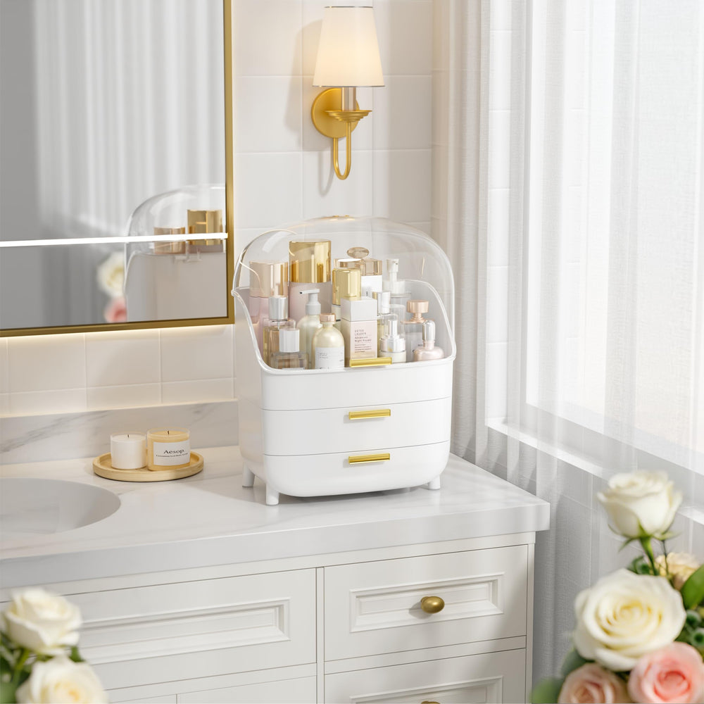 Vtopmart gold handle and white finish offering stylish vanity appeal