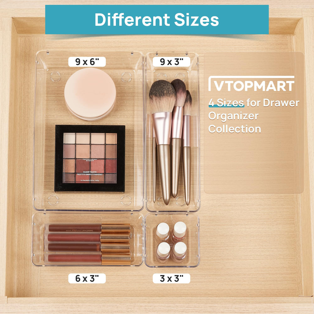 Vtopmart organized vanity drawer with trays for quick-access benefit