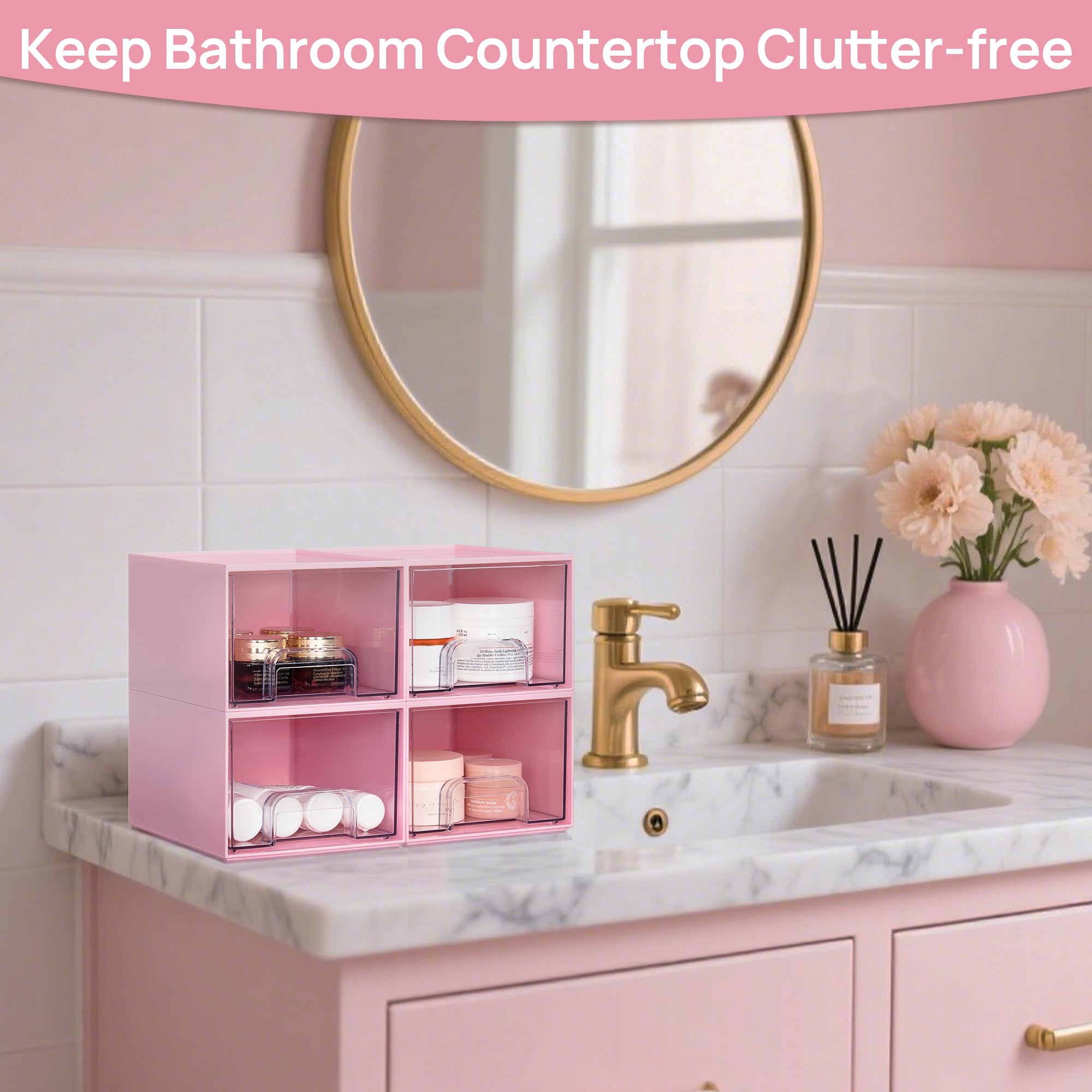 Vtopmart on a vanity with brushes and lipsticks for tidy, attractive storage
