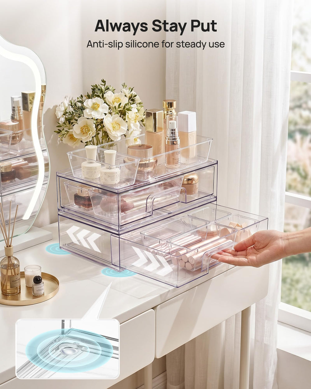Vtopmart label and material detail showing BPA-free plastic and durable clarity
