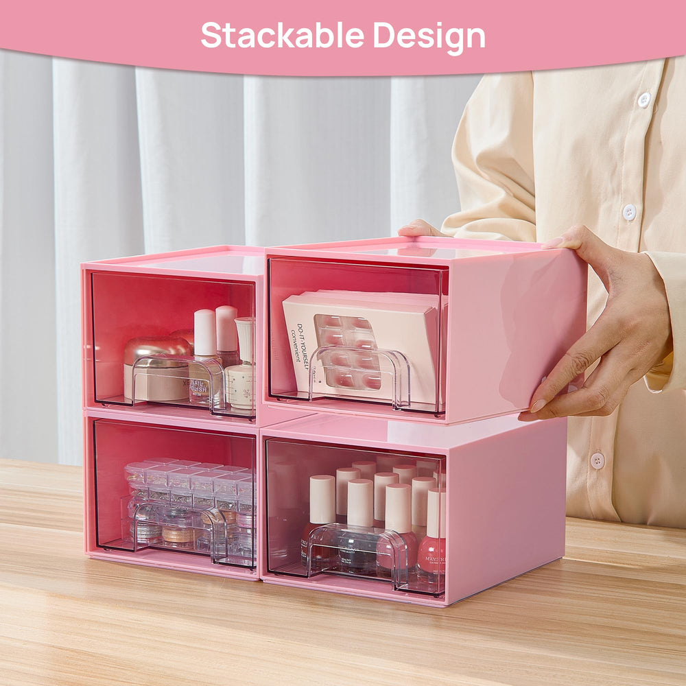 Vtopmart beside makeup items to illustrate compact size and capacity