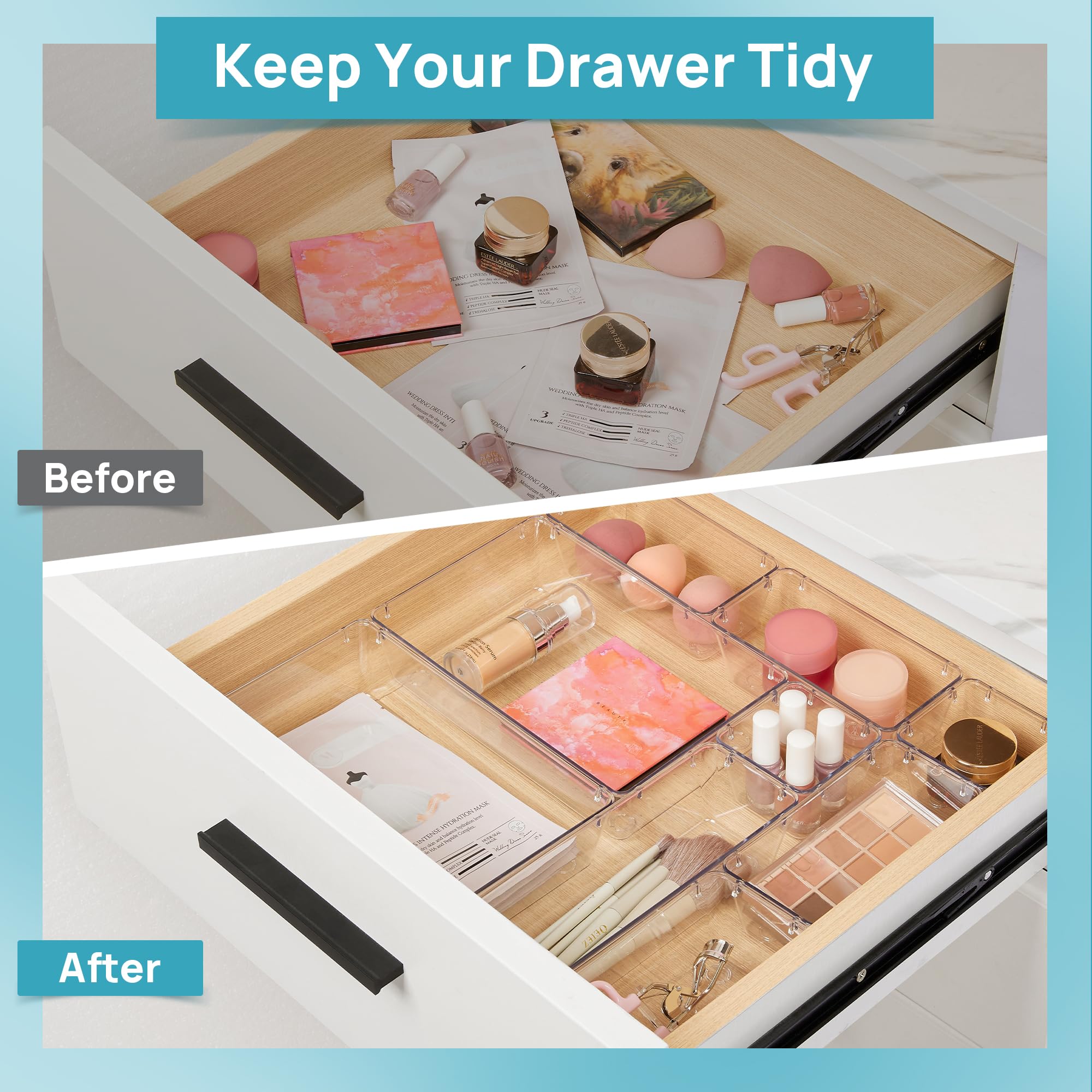 Vtopmart clear tray edge and texture detail highlighting easy-clean benefit
