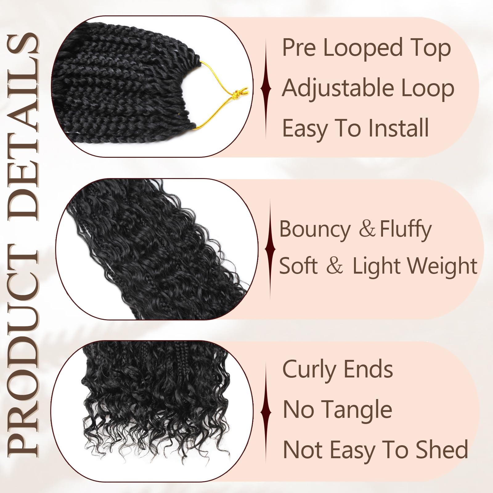 vustbeauty model wearing 24-inch braids showing length and lightweight comfort