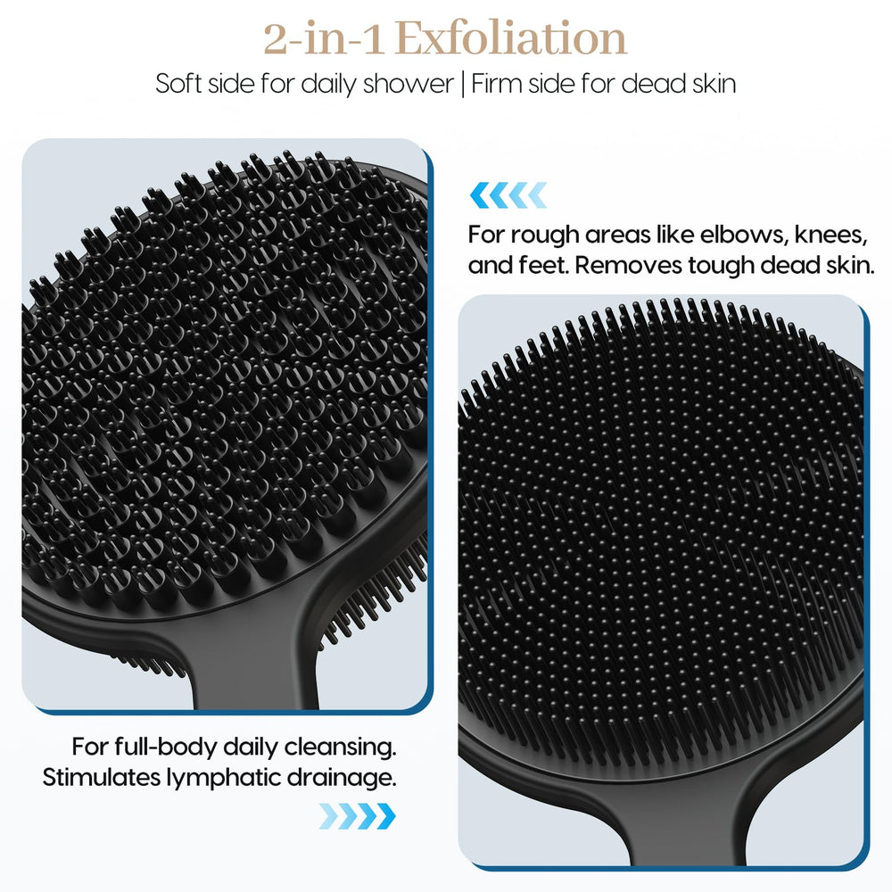 VWMYQ face scrubber held in hand showing compact travel-friendly benefit