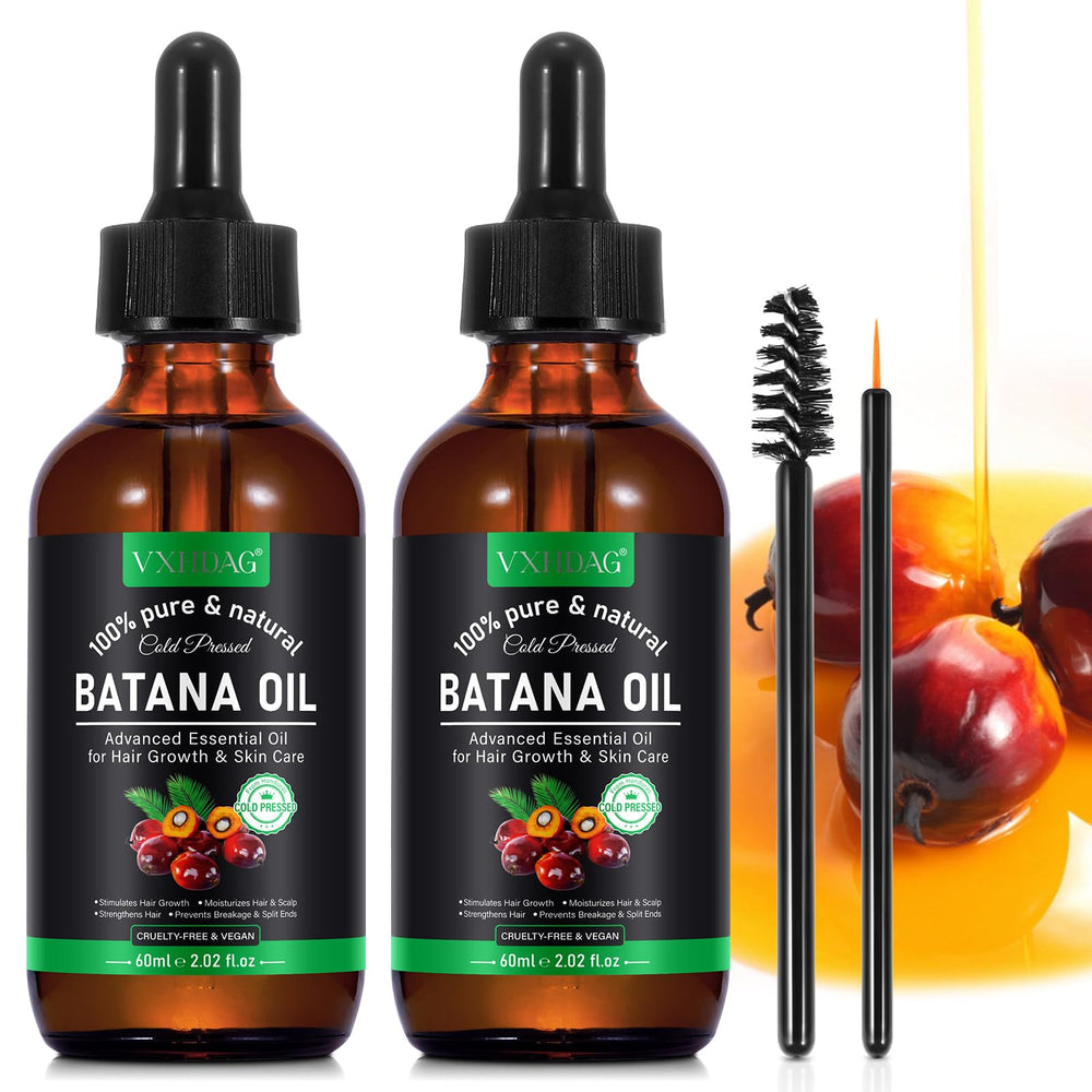 VXHDAG bottle front view showing pure Batana oil and natural benefits