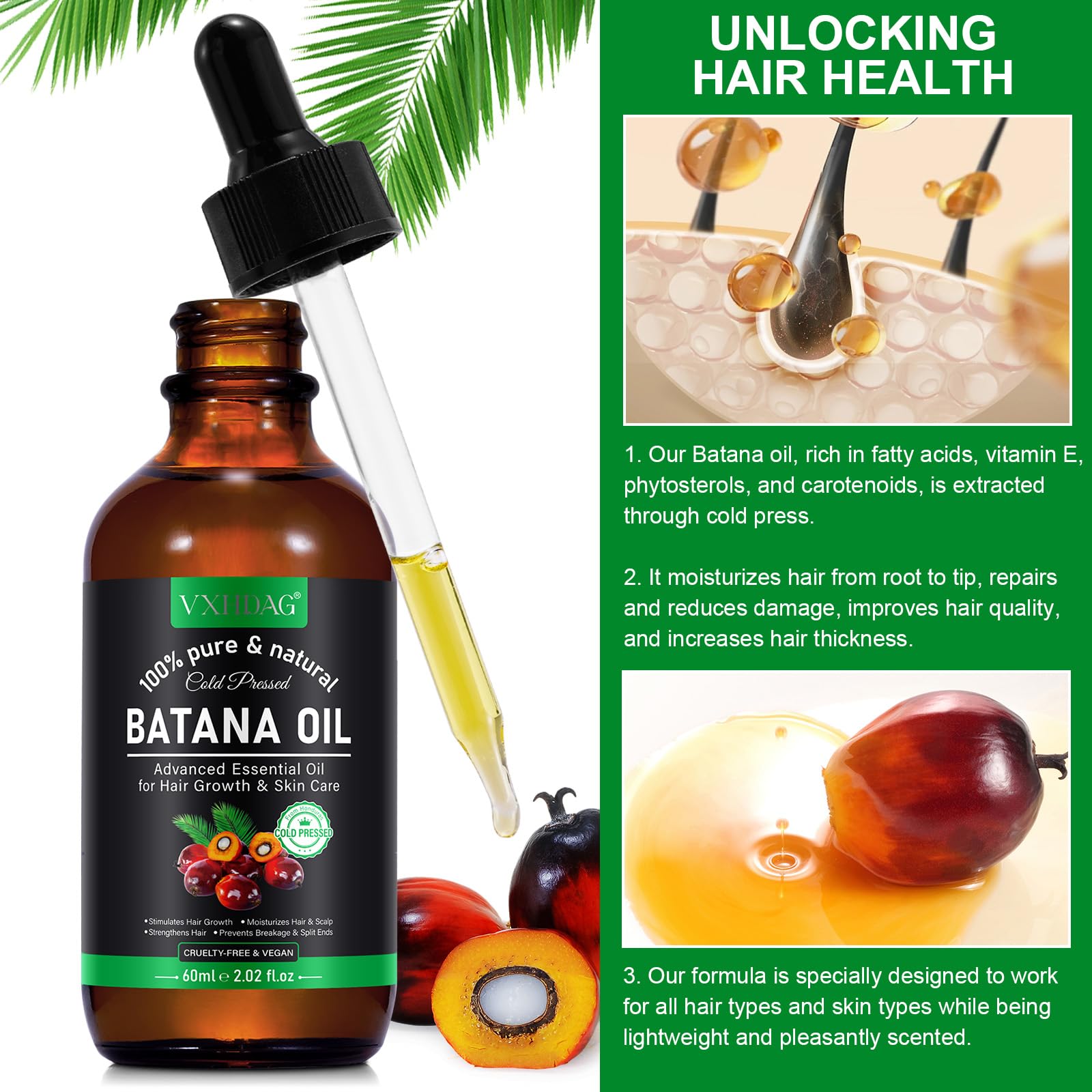 VXHDAG scalp massage with Batana oil demonstrating soothing hydration