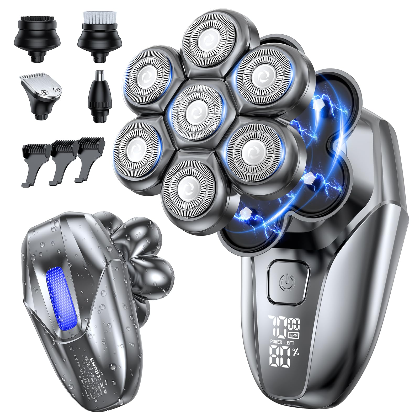 Vylto front view packaged kit showing all five heads and benefits