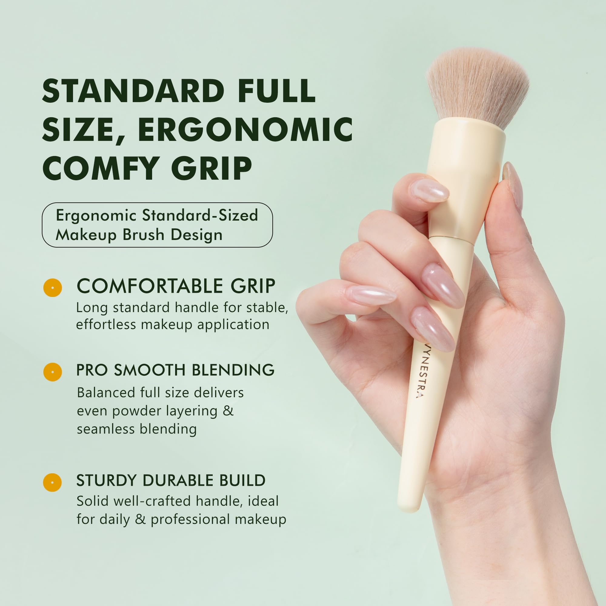 VYNESTRA numbered labels and manual help users choose the correct brush quickly