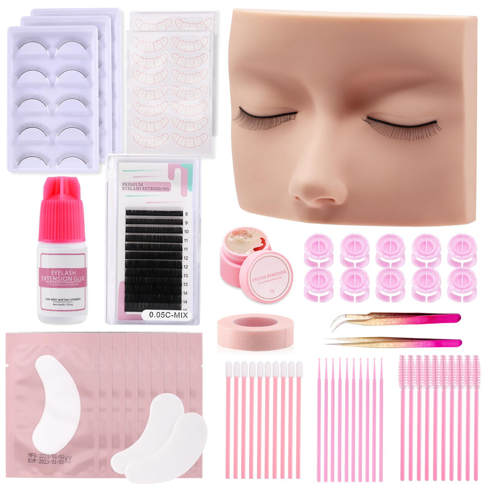 Vznffur front packaging showing full beginner lash kit and included tools for training