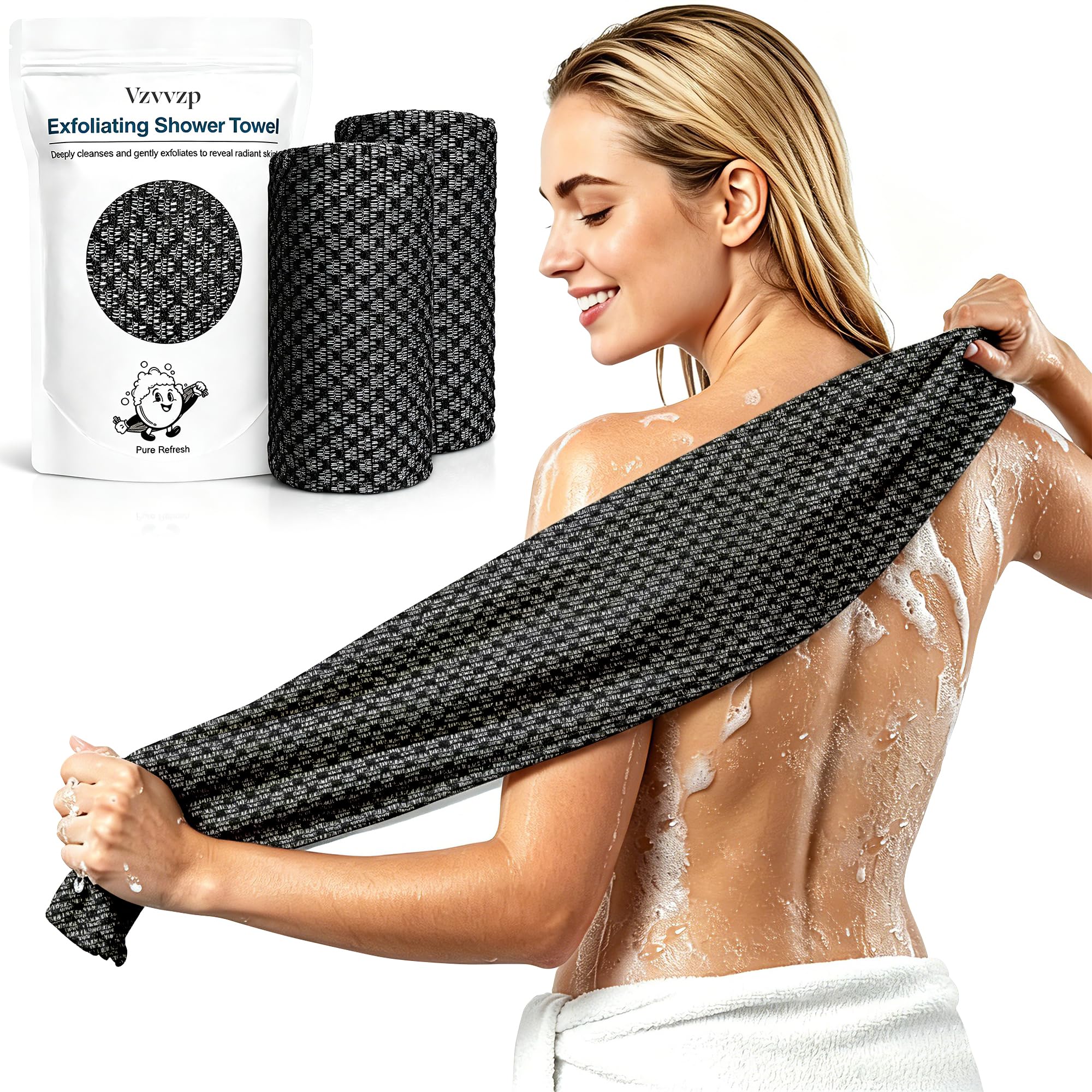 Vzvvzp Blissal front packaging showing 2-pack and black color benefit durable hygiene