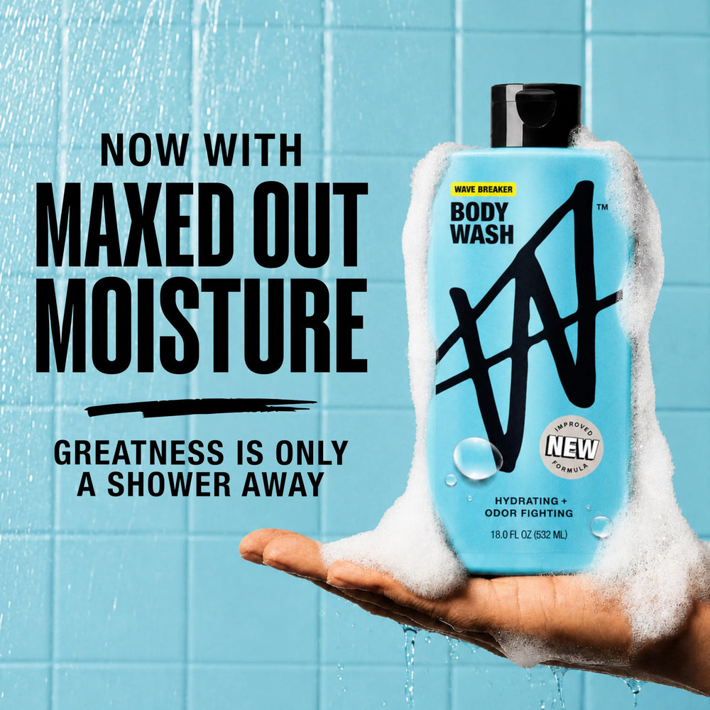 W being used in shower showing effective sweat removal and fresh feeling benefit