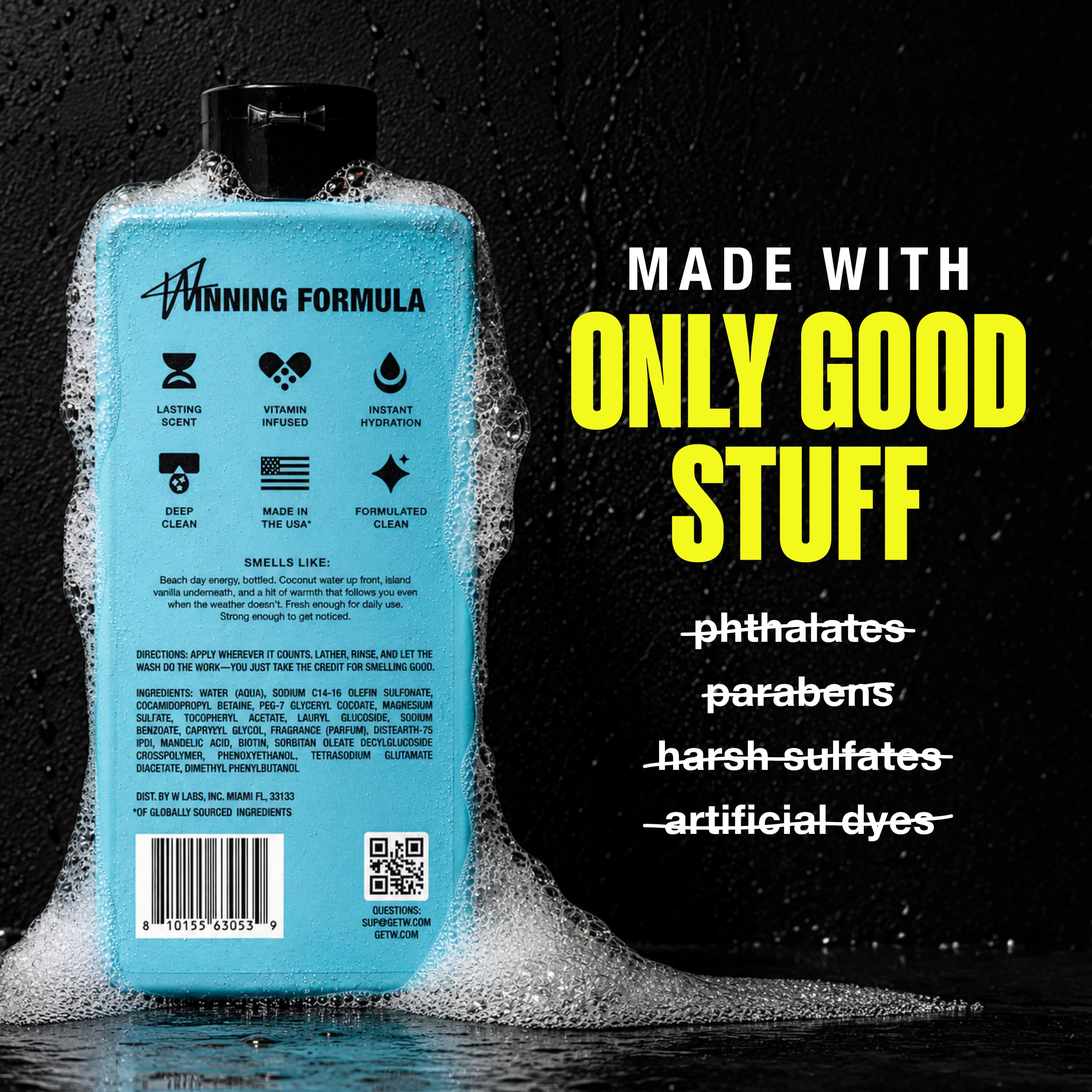 W in lifestyle setting after workout showing long‑lasting fresh scent benefit
