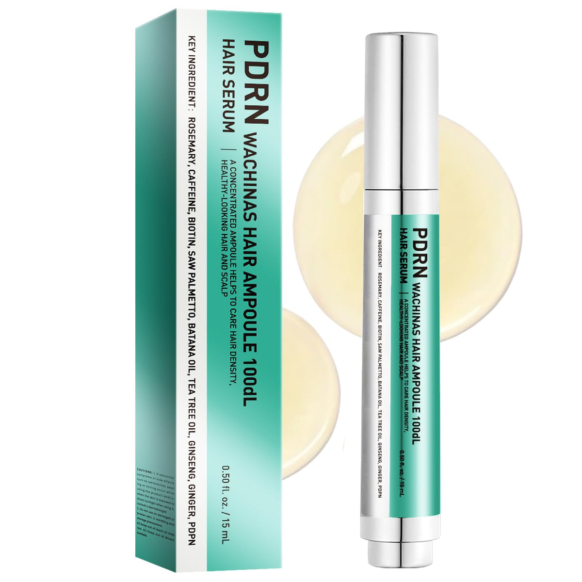 Wachinas front packaging showing ampoule and clear labeling, highlights targeted scalp care