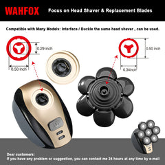 WAHFOX close-up of stainless 7D blades highlighting anti-abrasion finish and precise cutting edges