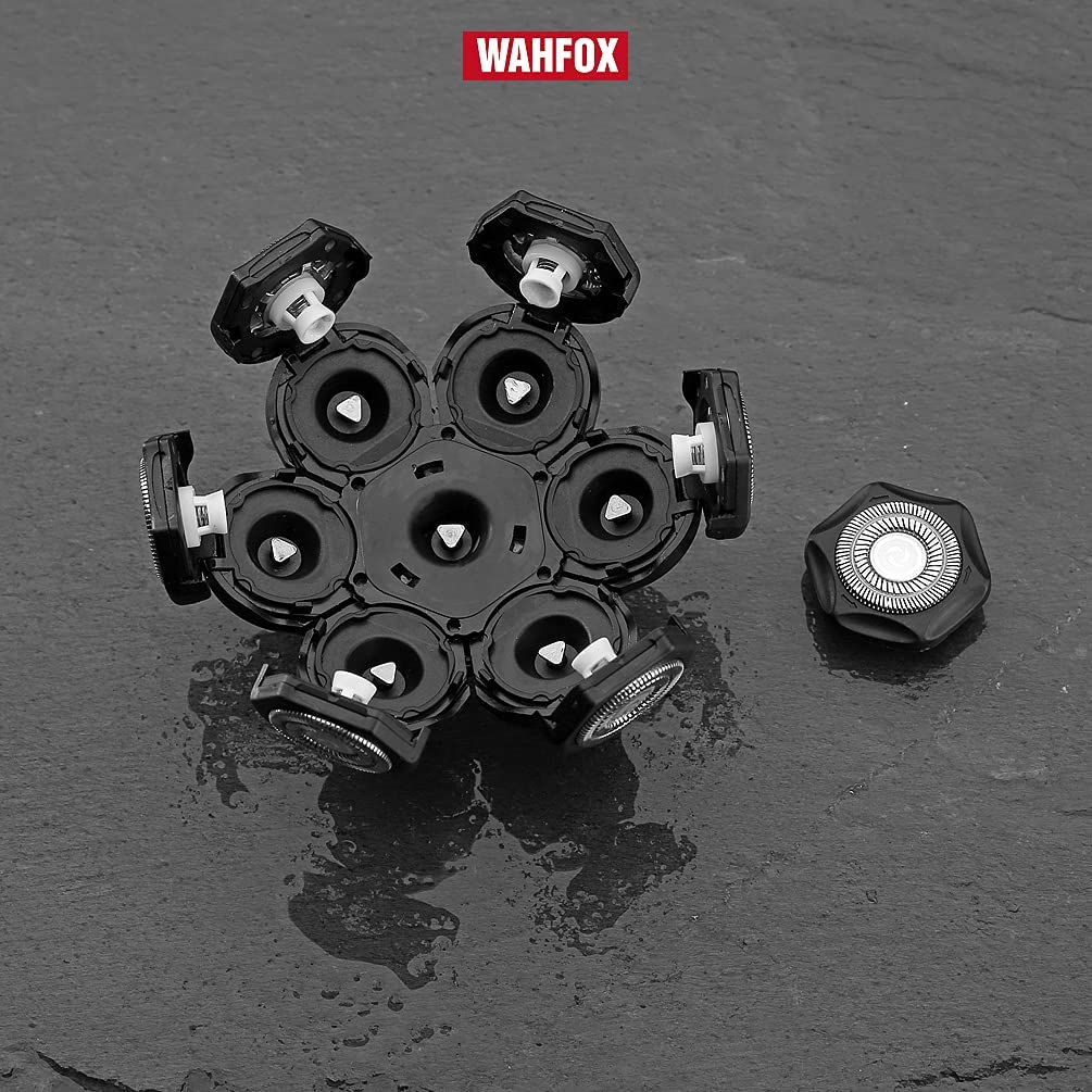 WAHFOX hand holding a replacement head to show size and portability for travel or storage
