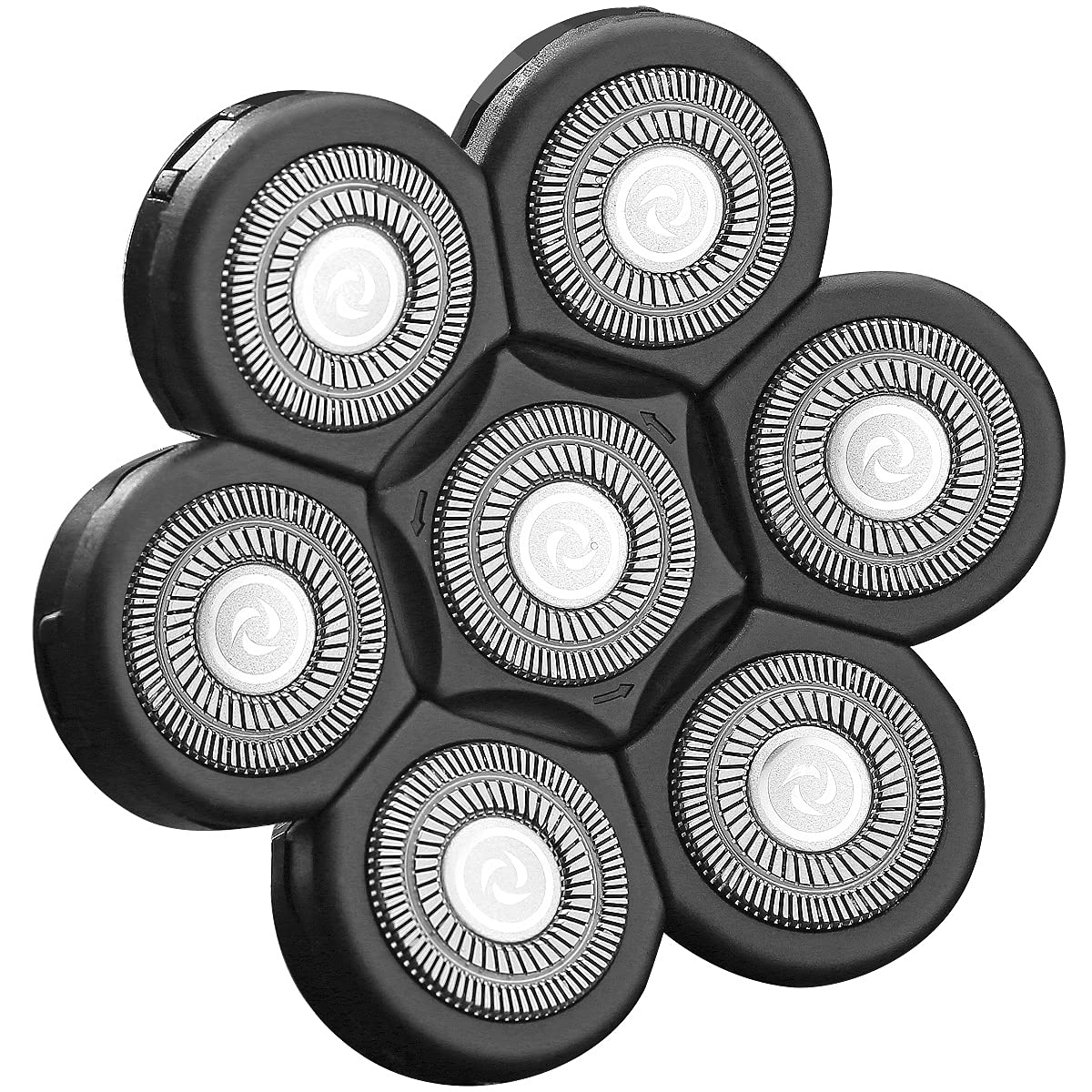 WAHFOX top-down view of floating 7D heads illustrating contour-flex design for closer shaves