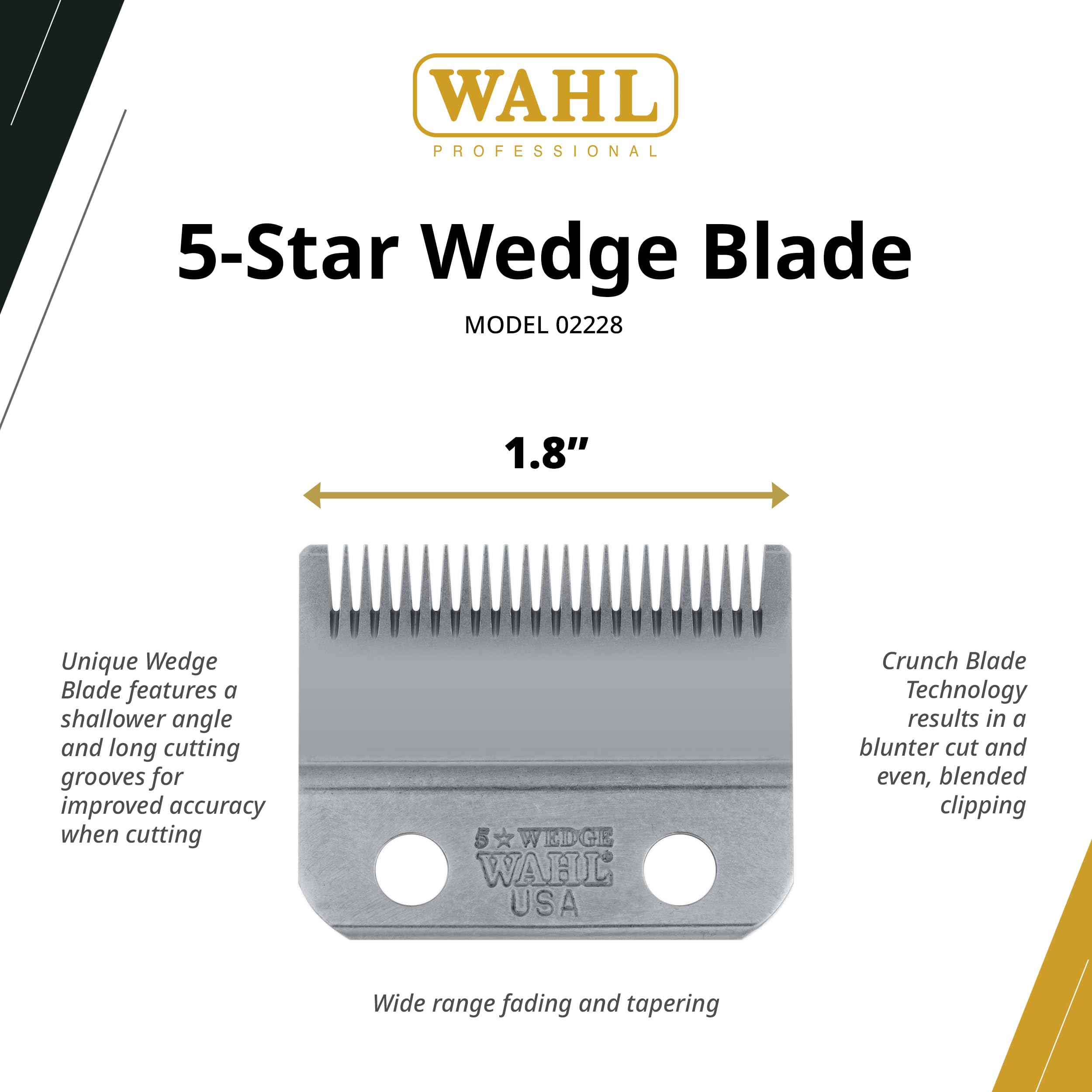Wahl 2228 close-up of stainless edge highlighting durability
