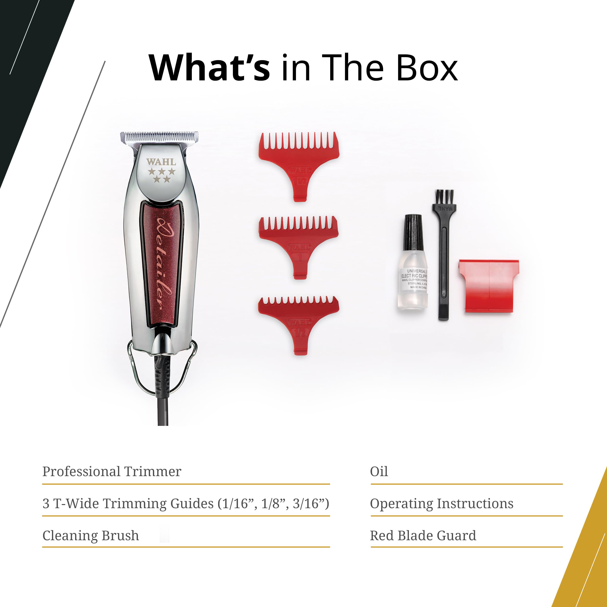 Wahl Professional accessory kit with guides comb brush and oil for ready use