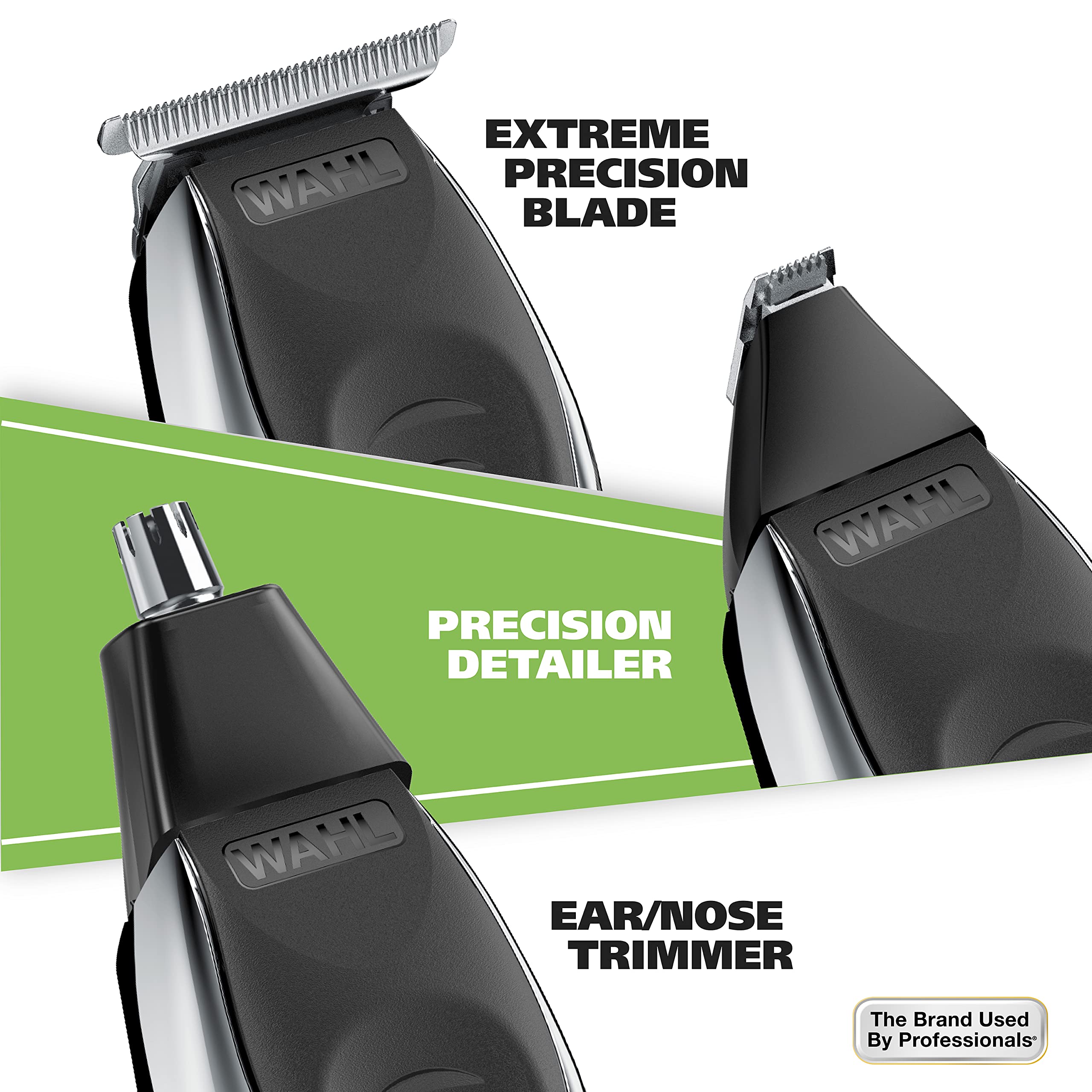 Wahl kit packed in travel case for convenient portability and worldwide voltage
