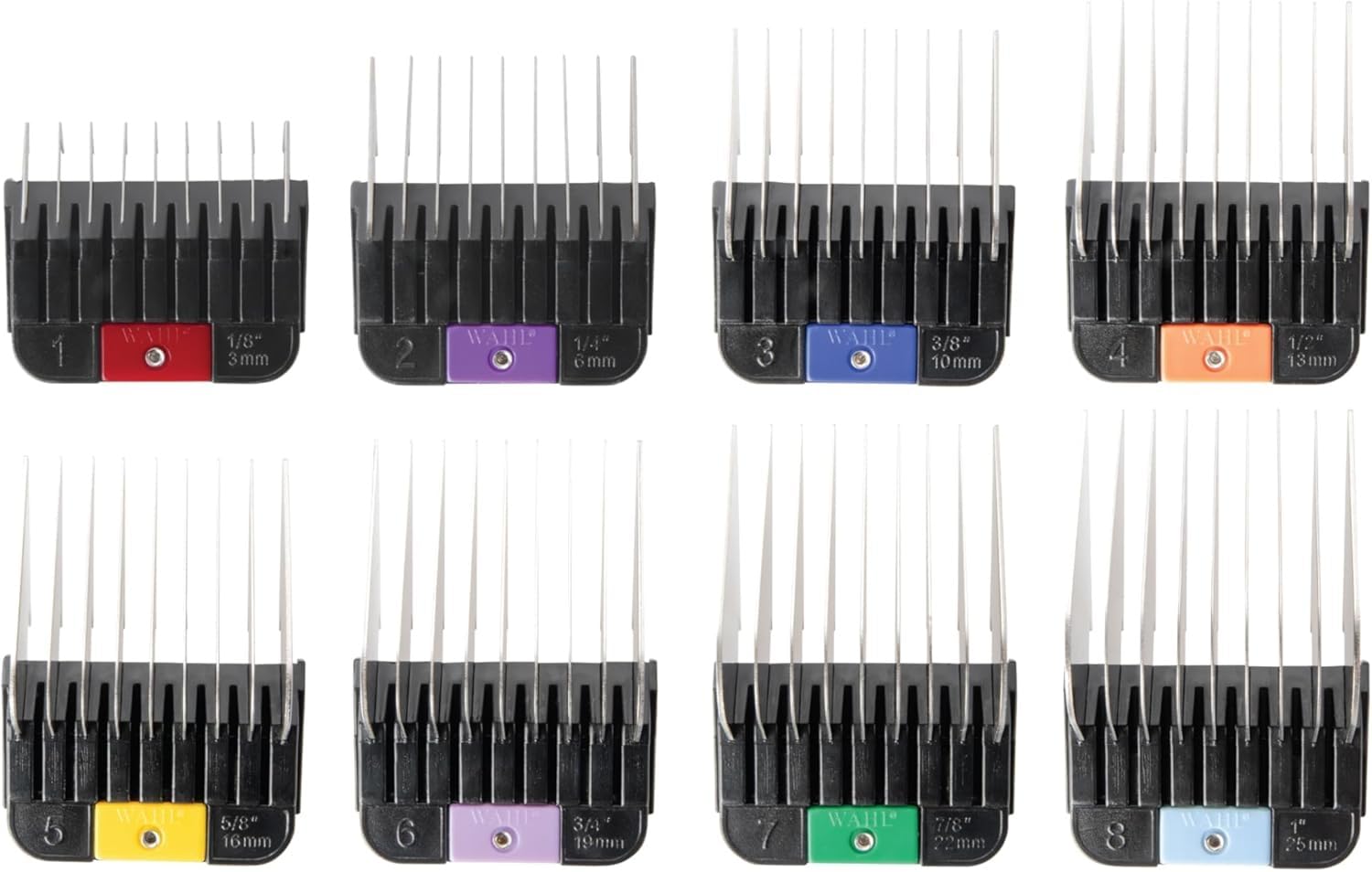 Wahl arranged color-coded attachment combs for fast length selection benefit