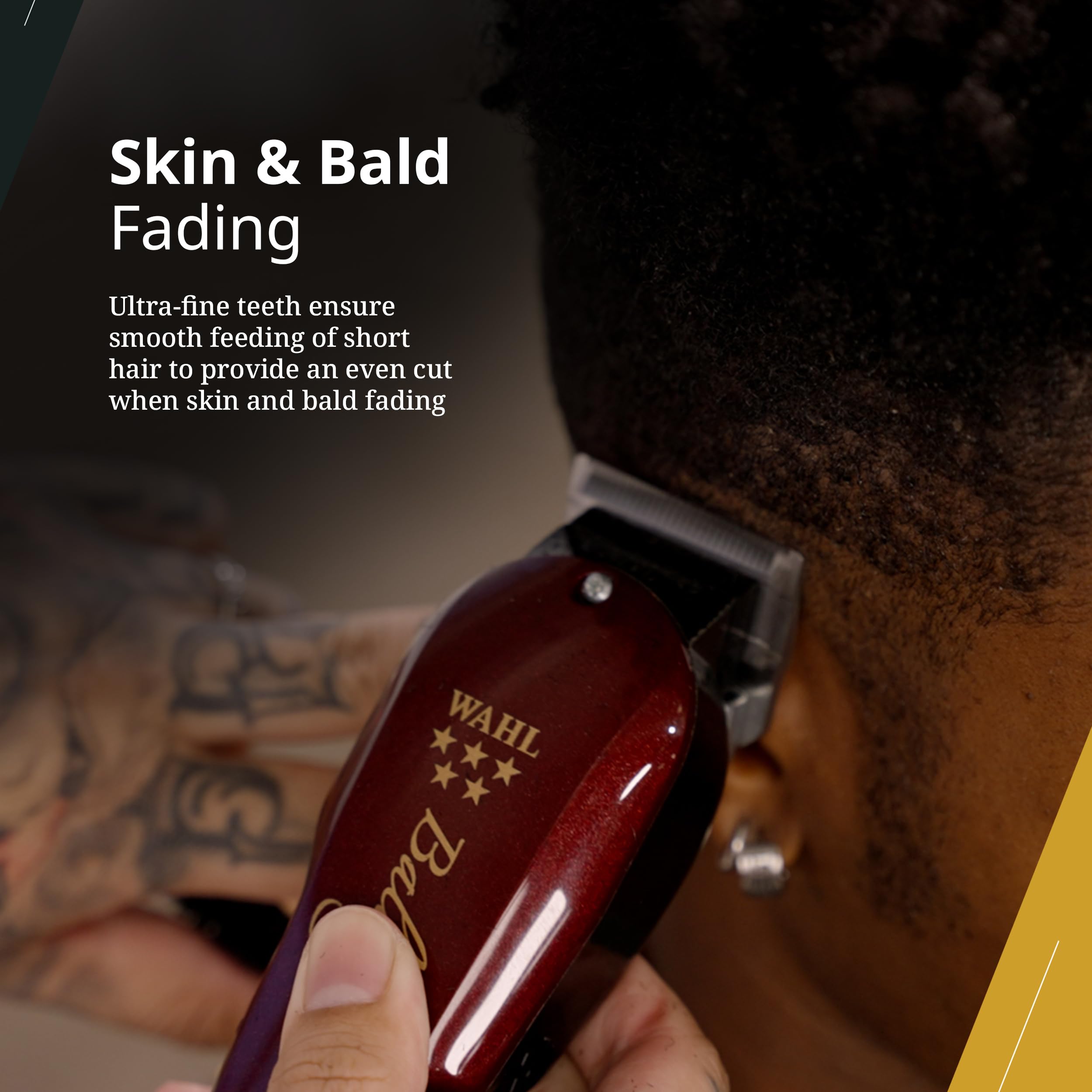 Wahl Professional blade mounted on 5-Star Balding Clipper for secure fit and control