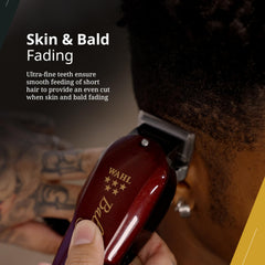 Wahl Professional blade mounted on 5-Star Balding Clipper for secure fit and control