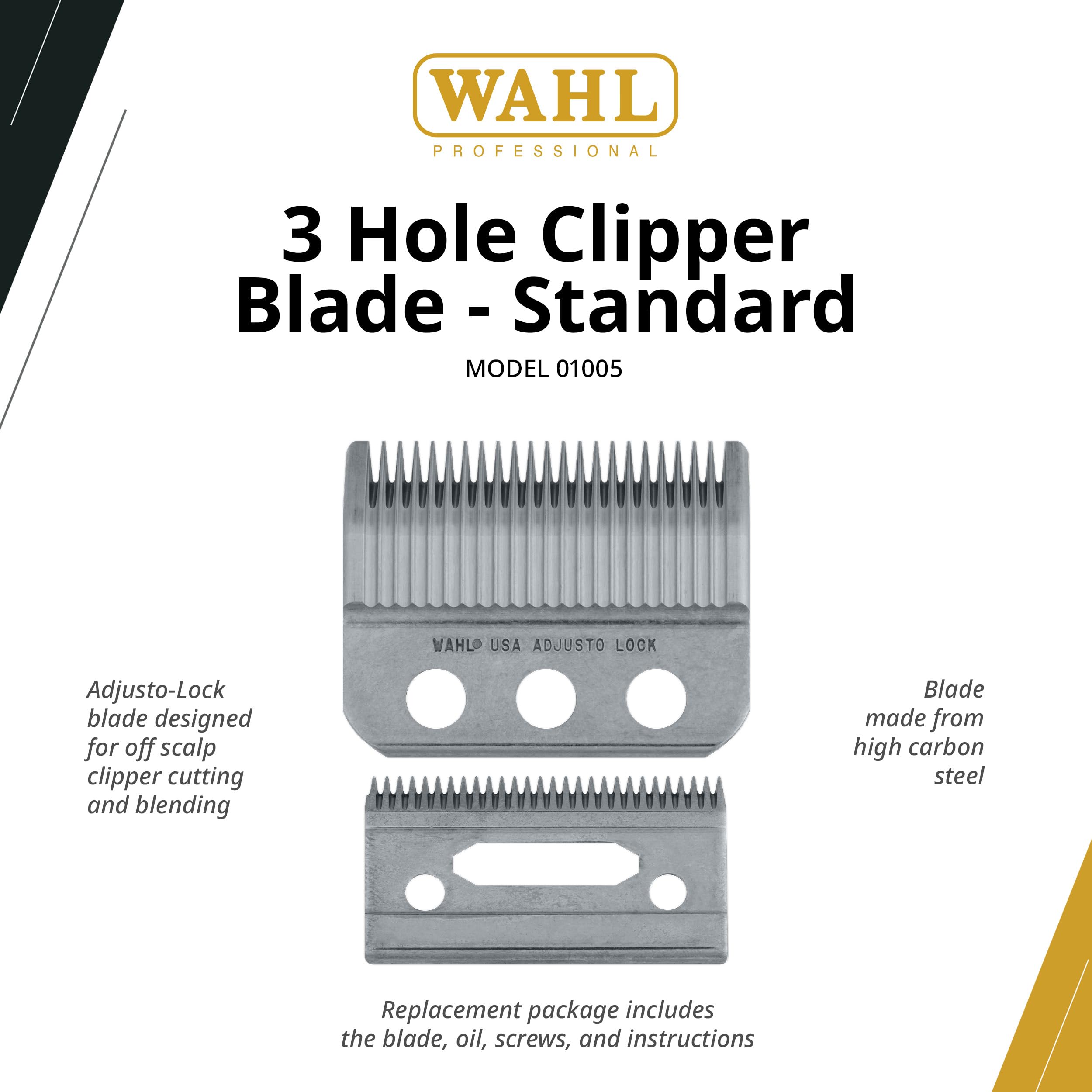 Wahl blade closeup of teeth highlighting durable finish and sharper cutting performance