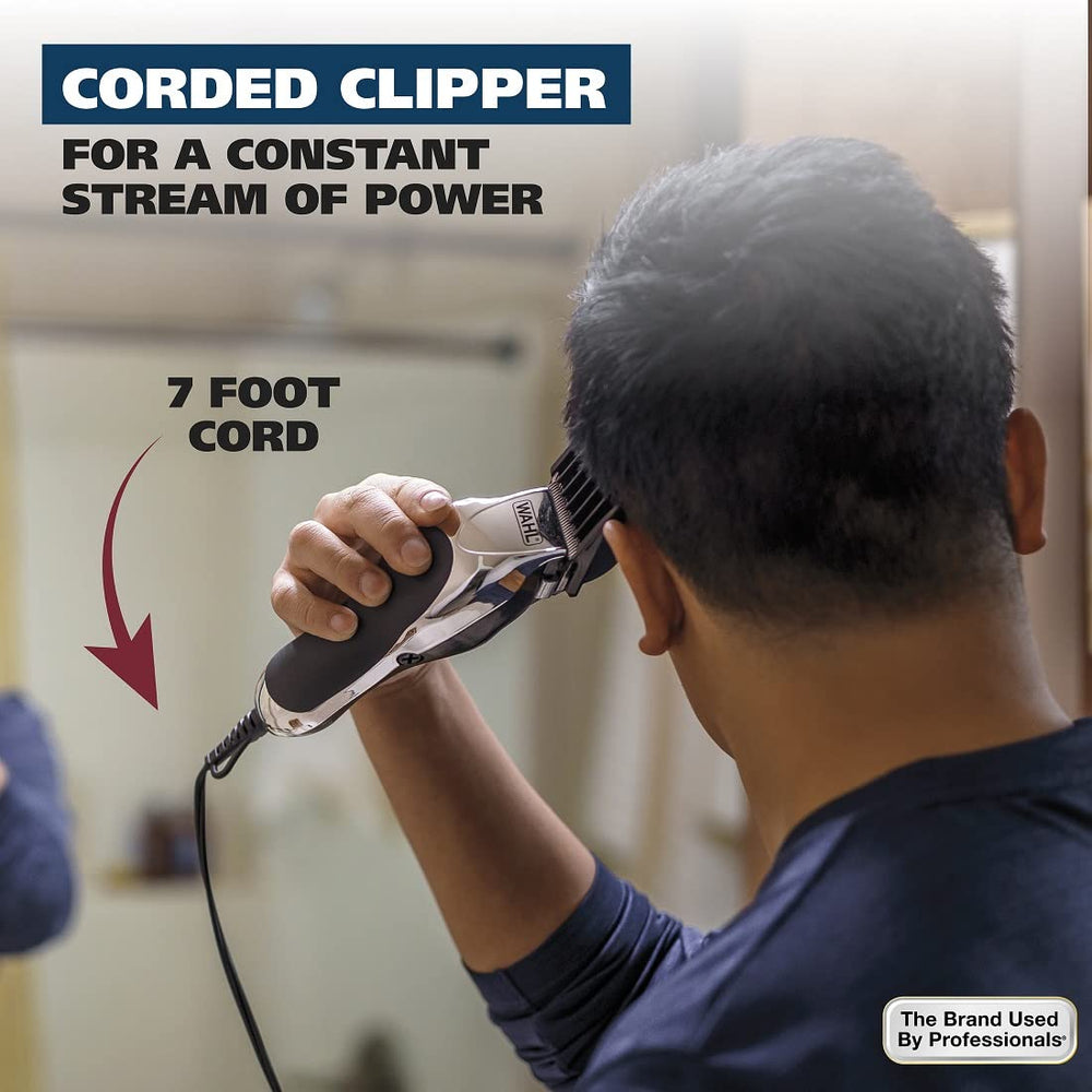Wahl chrome pro size in hand showing compact, ergonomic grip for comfortable control