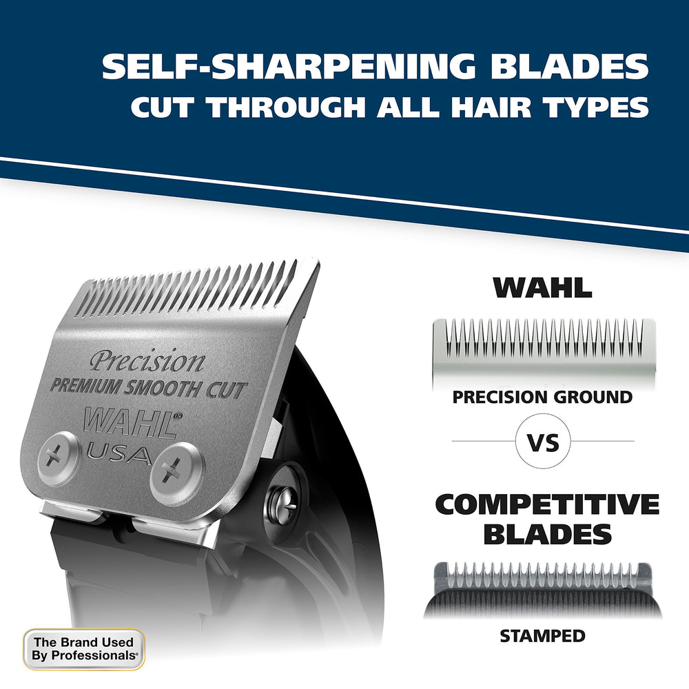 Wahl accessories laid out including scissors and oil for easy maintenance