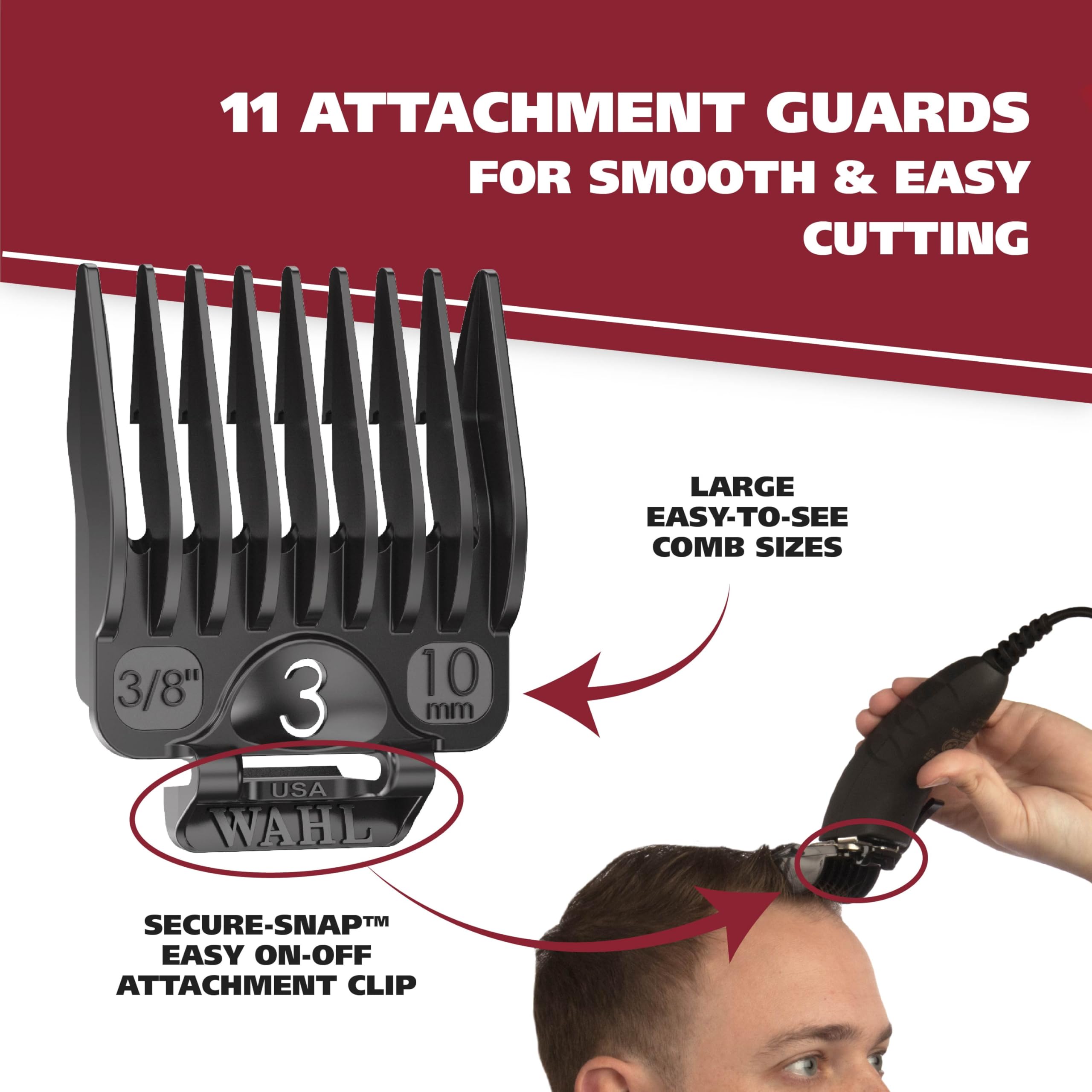 Wahl clipper being used for self-haircut showing accurate neckline trimming