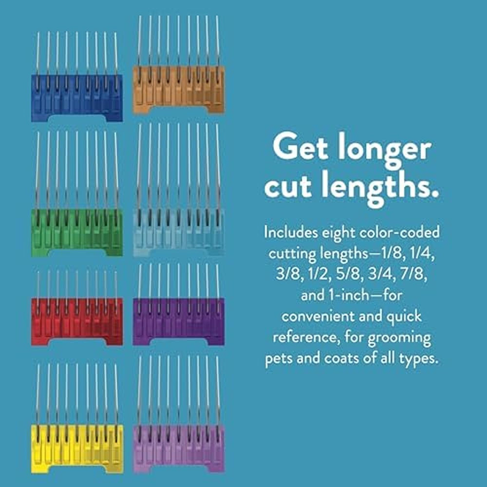 Demonstration of Wahl comb clip fit on blade highlighting secure four-sided attachment