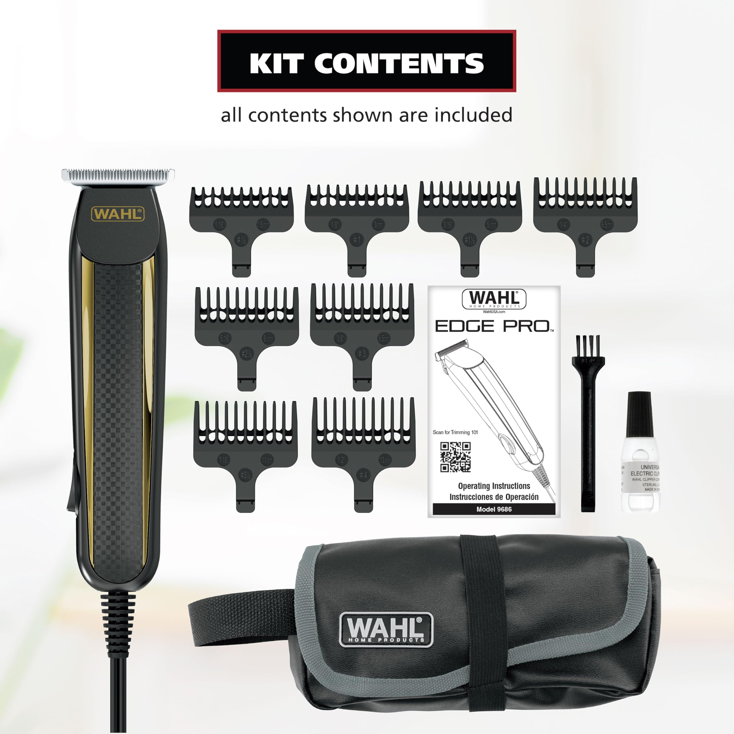 Wahl Edge Pro trimming a beard edge demonstrating control and benefit: clean definition