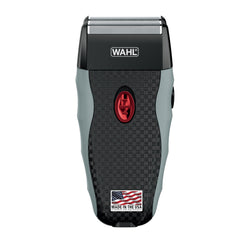 Wahl shaver front view showing dual foils and controls for comfortable shaving