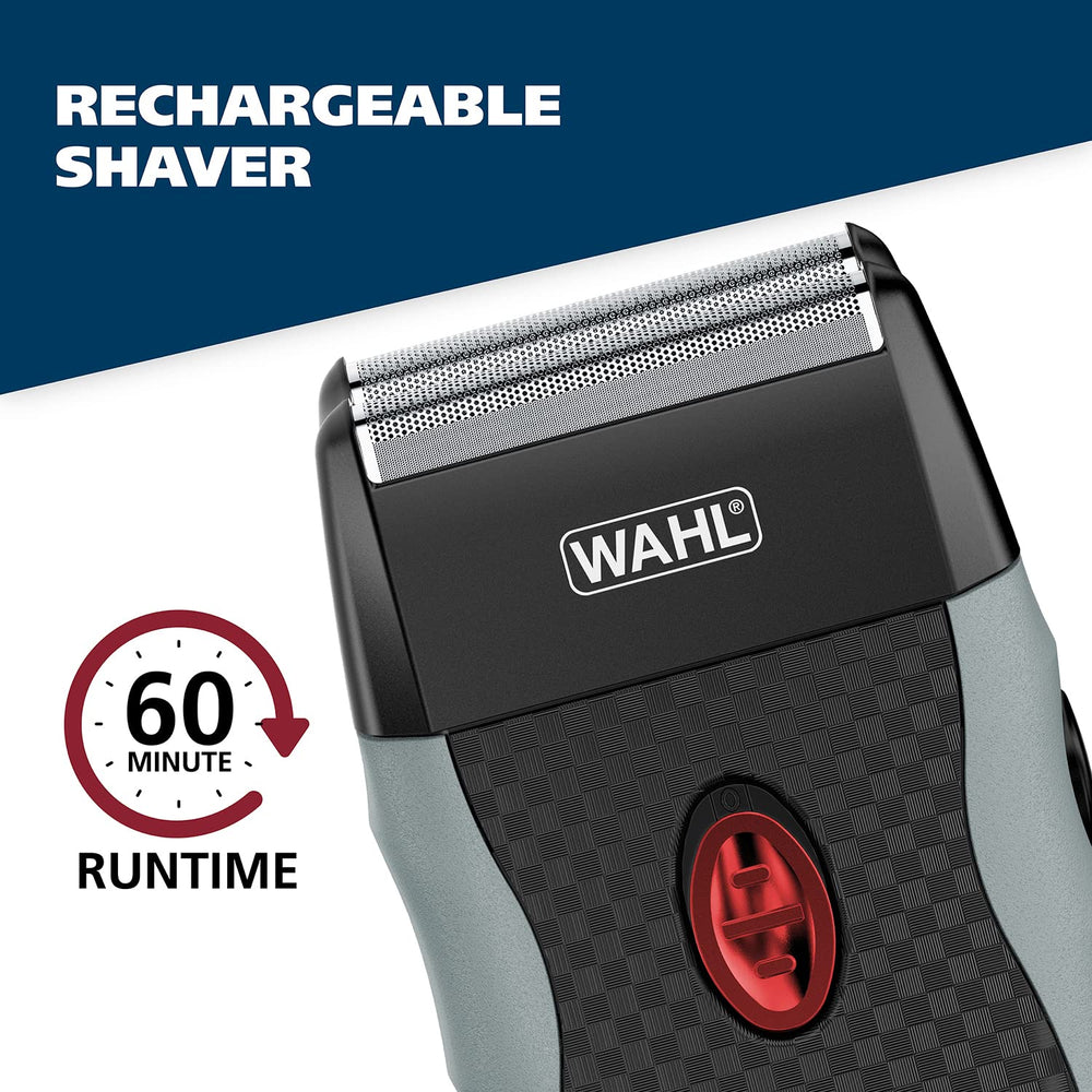 Wahl shaver packed in a compact travel case for easy portability