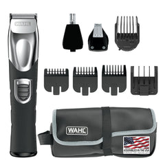 Wahl front view of trimmer showing ergonomic design and full kit convenience