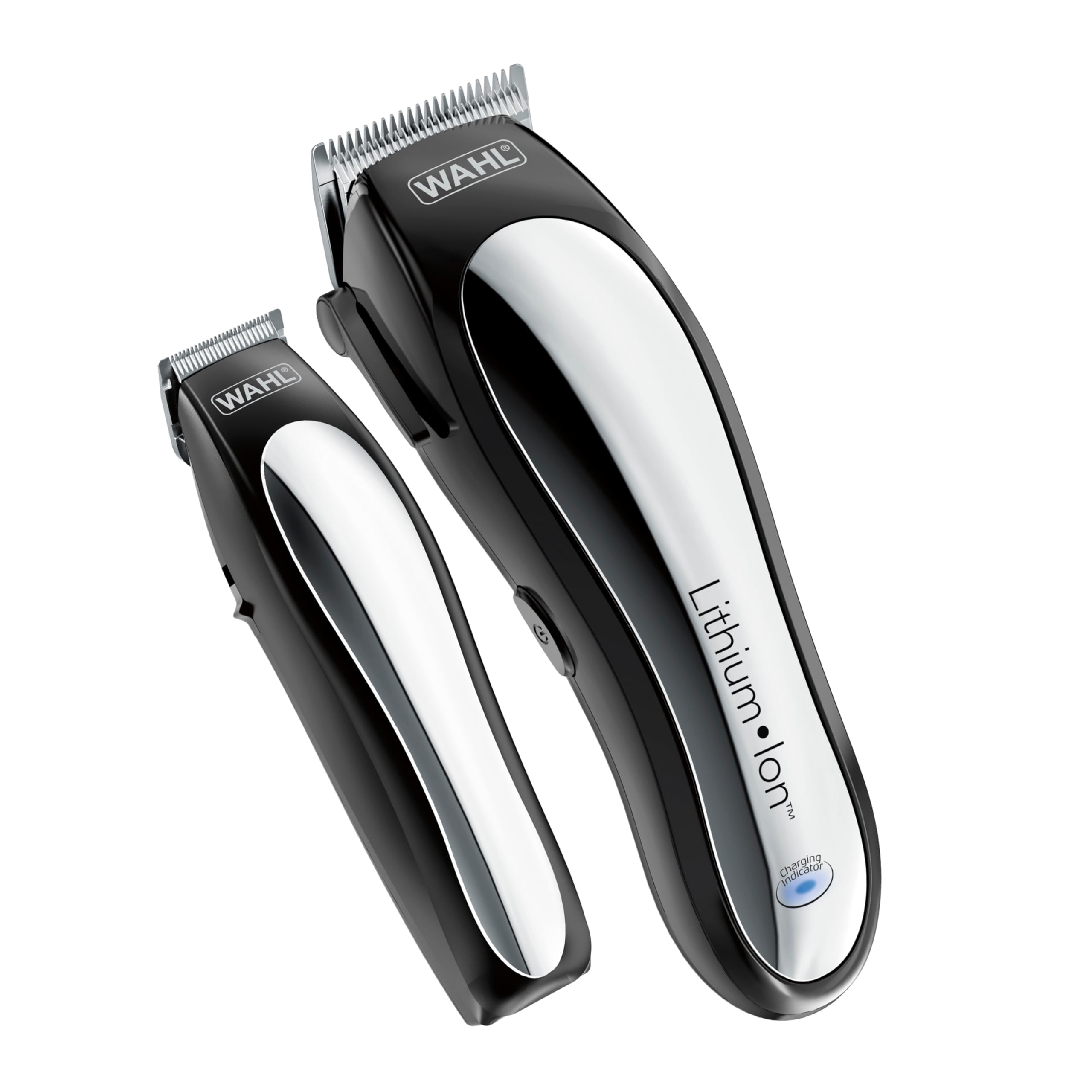 Wahl front view of clipper and trimmer showing kit components and easy handling