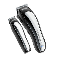 Wahl front view of clipper and trimmer showing kit components and easy handling