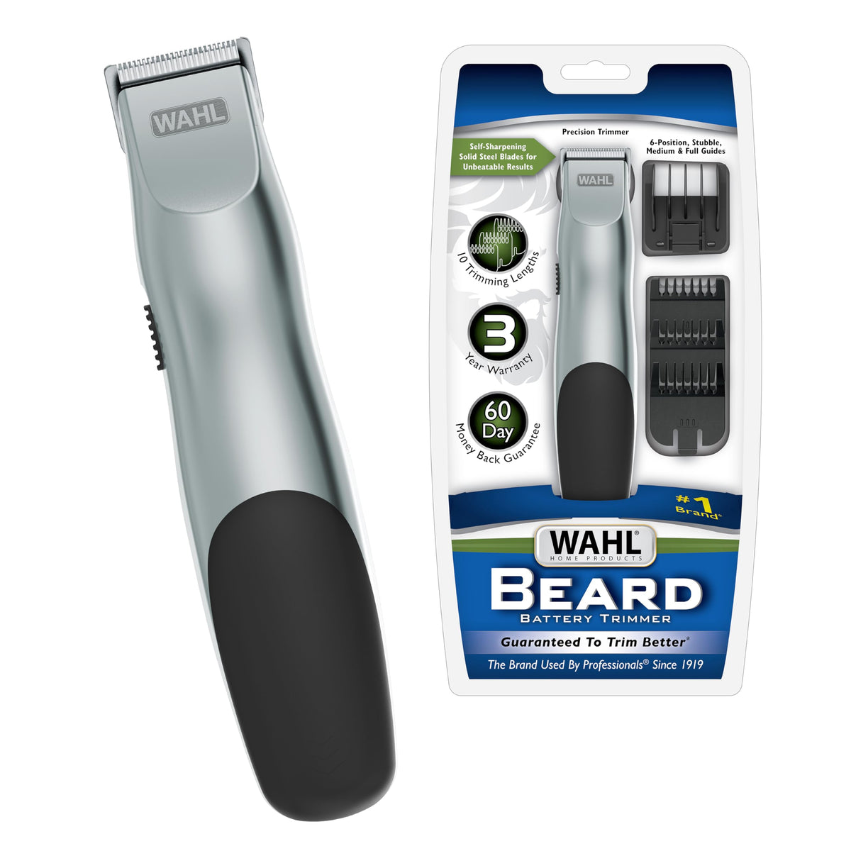 Wahl Groomsman front view showing compact cordless design and controls