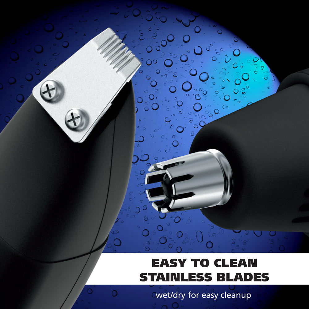 Wahl detail head macro showing fine blades for accurate eyebrow shaping