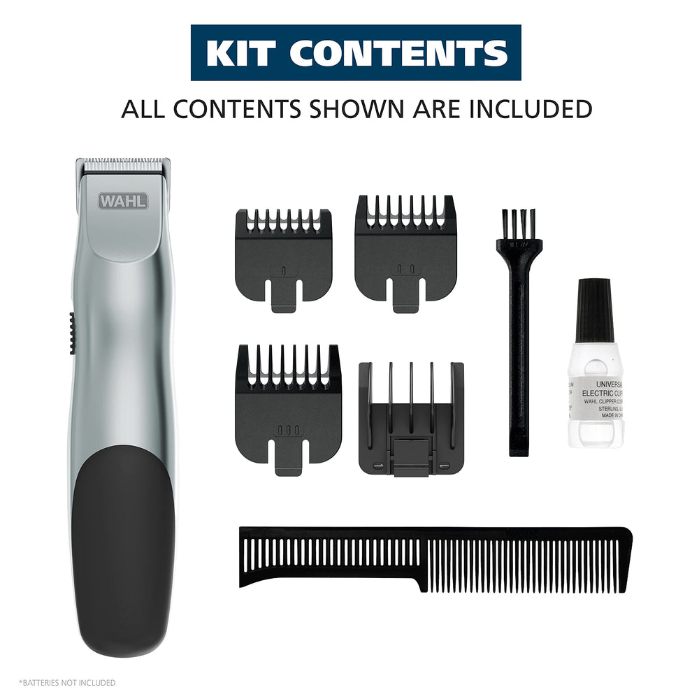 Wahl used trimming a mustache demonstrating precise shaping results