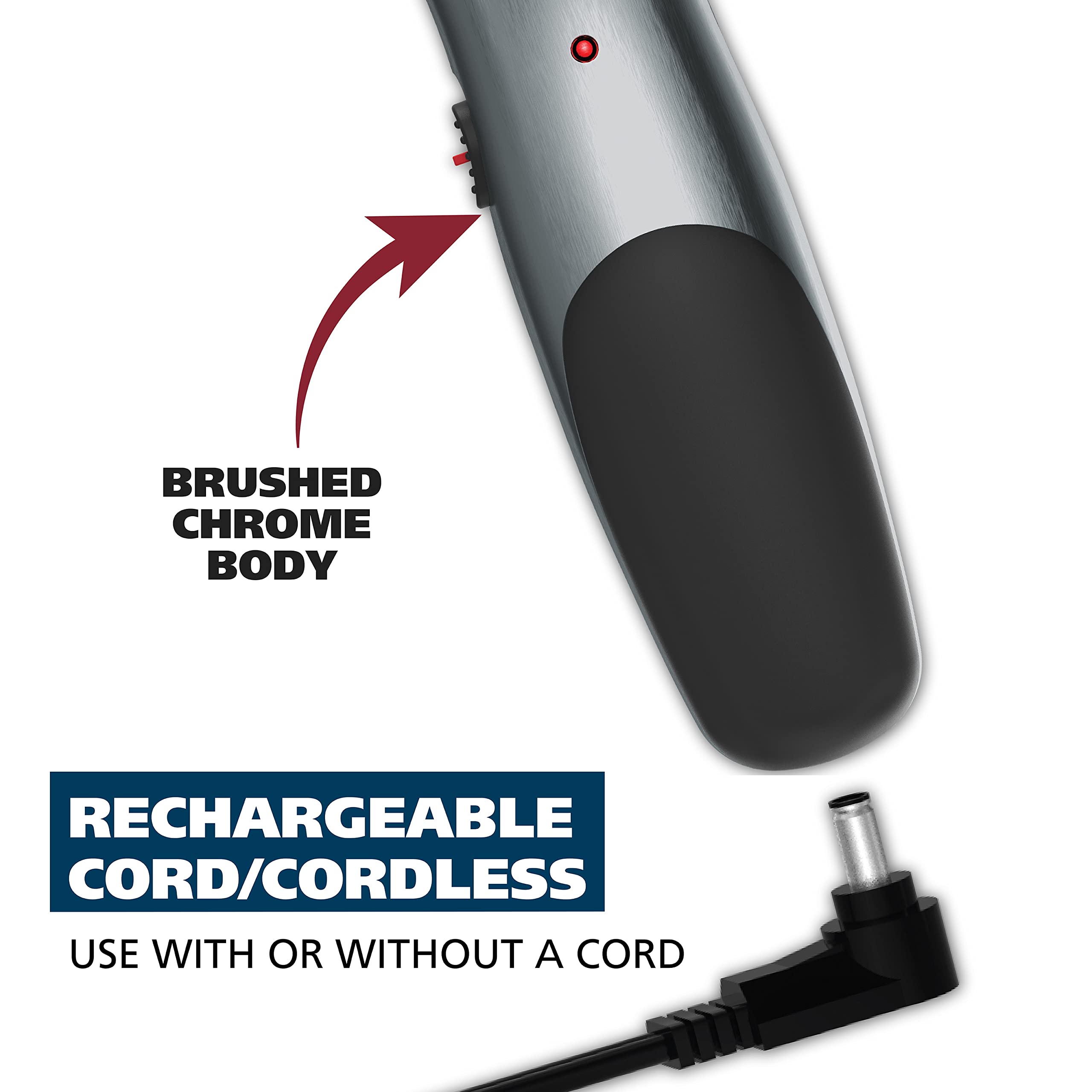 Wahl trimmer with guide combs and accessories neatly arranged for easy styling