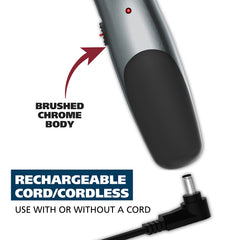 Wahl trimmer with guide combs and accessories neatly arranged for easy styling