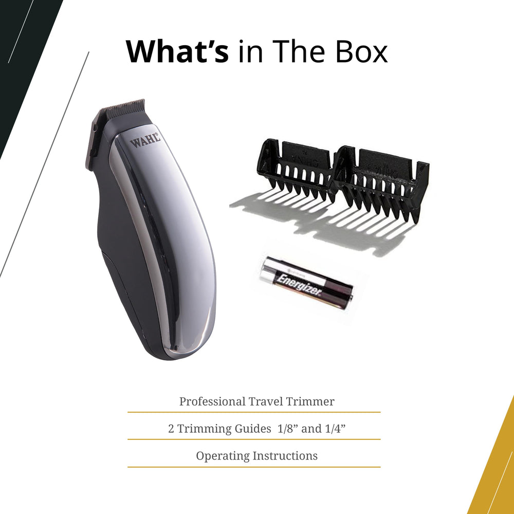 Wahl Professional trimmer inside a dopp kit demonstrating travel convenience