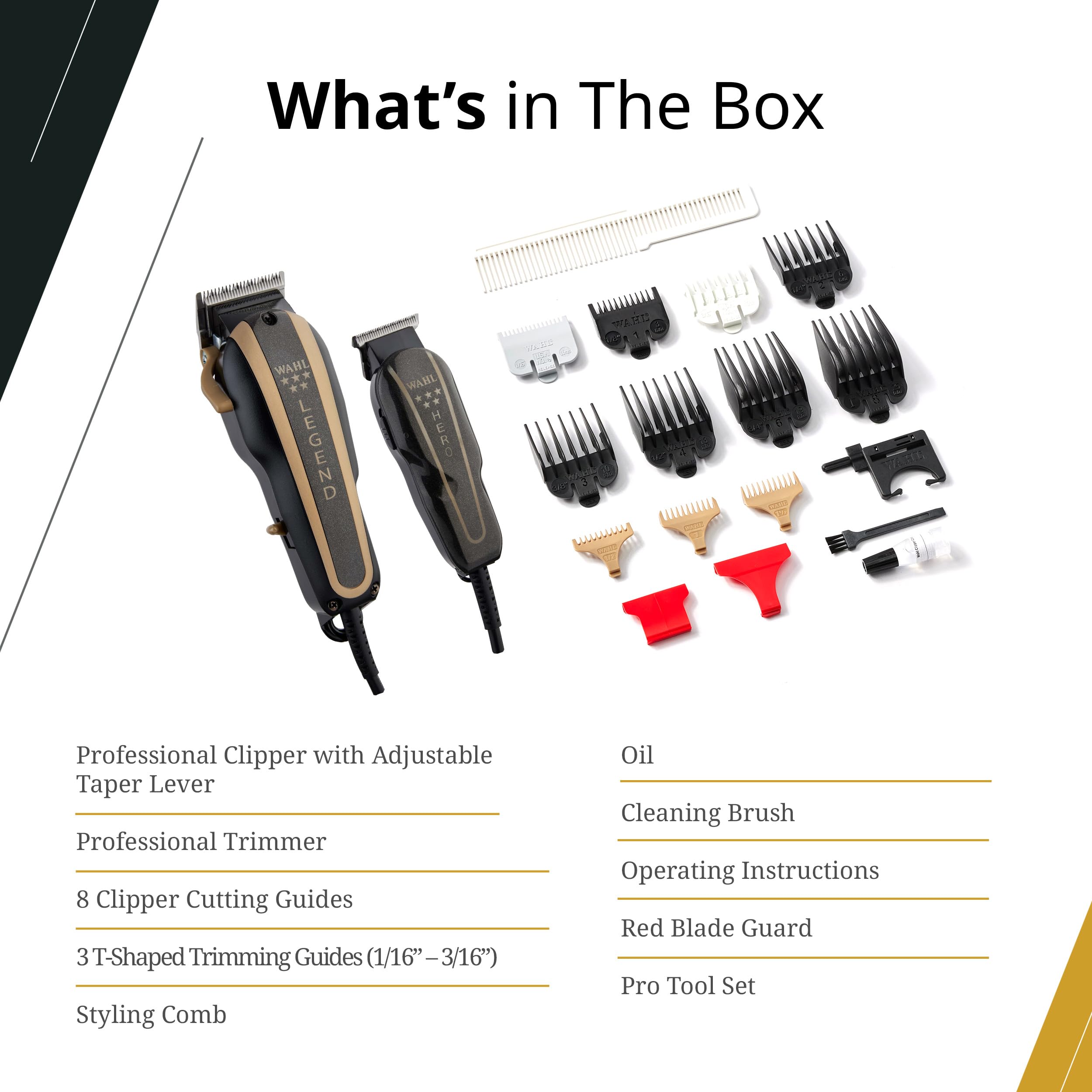 Wahl Hero trimmer blade detail showing narrow blade for sharp outlines