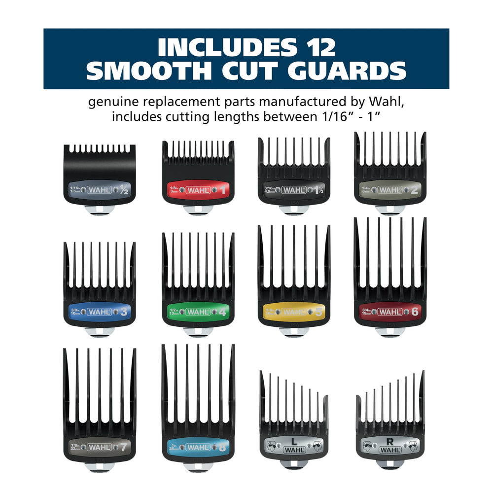 Wahl size markings and color code for easy identification
