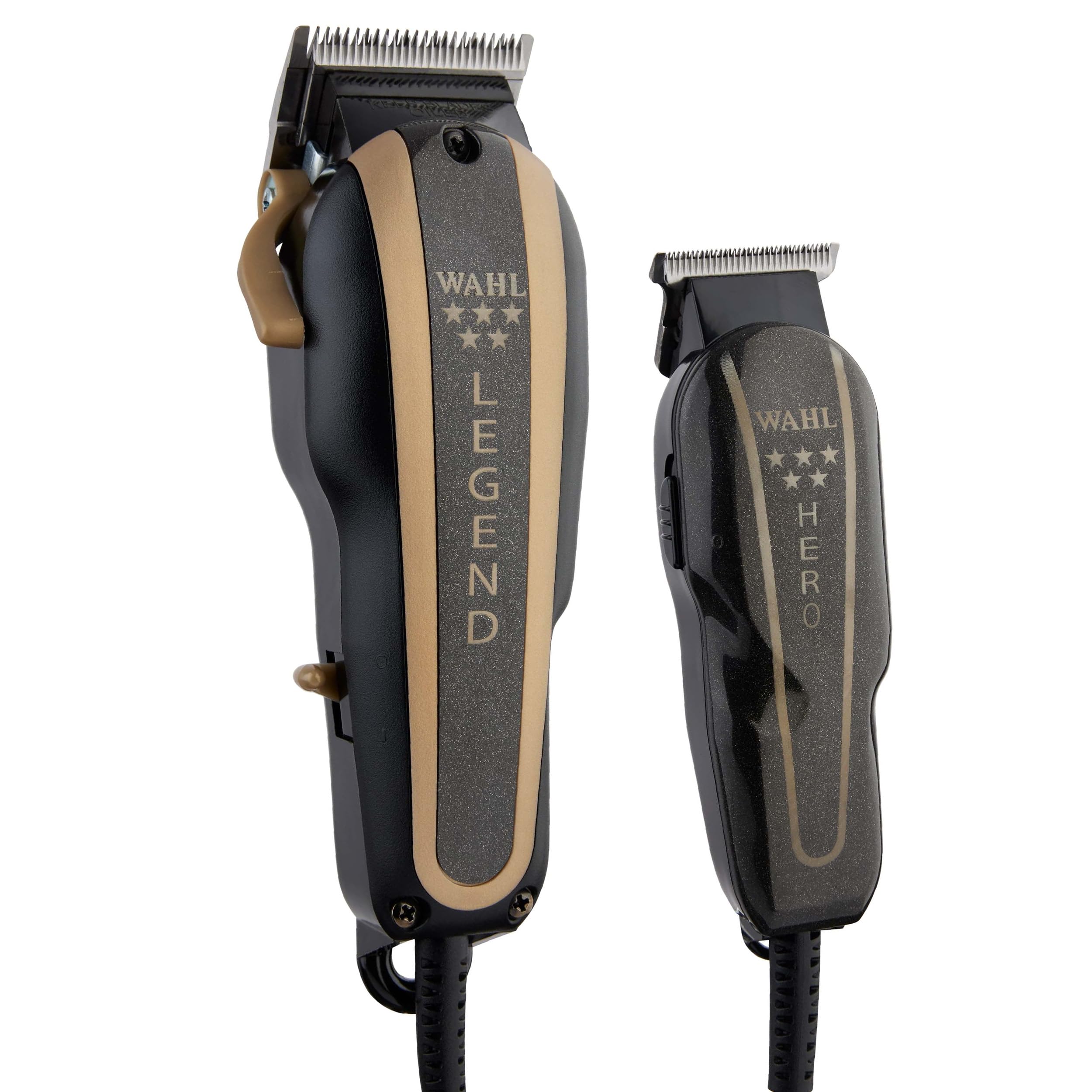 Wahl Legend clipper front view showing ergonomic grip and professional control
