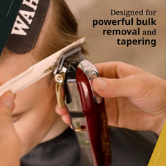 Wahl Magic Clip in hand demonstrating cutting action for comfortable operation benefit
