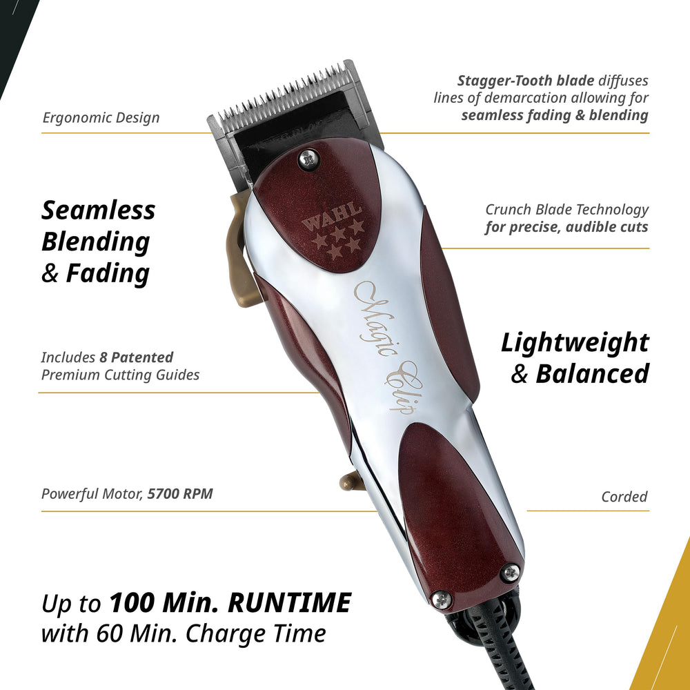 Wahl Magic Clip held in hand demonstrating balanced feel and fatigue reduction